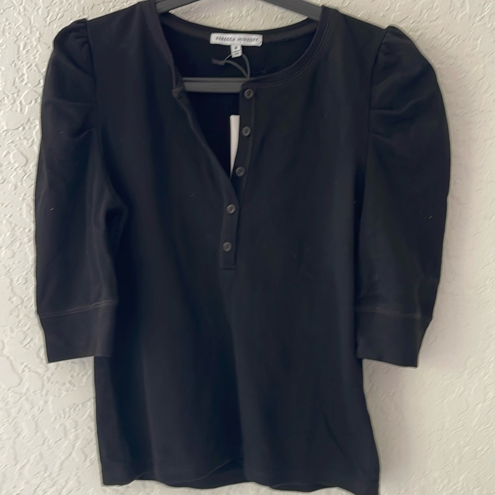 Rebecca Minkoff M Top Button Puffed Sleeve